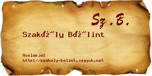 Szakály Bálint névjegykártya